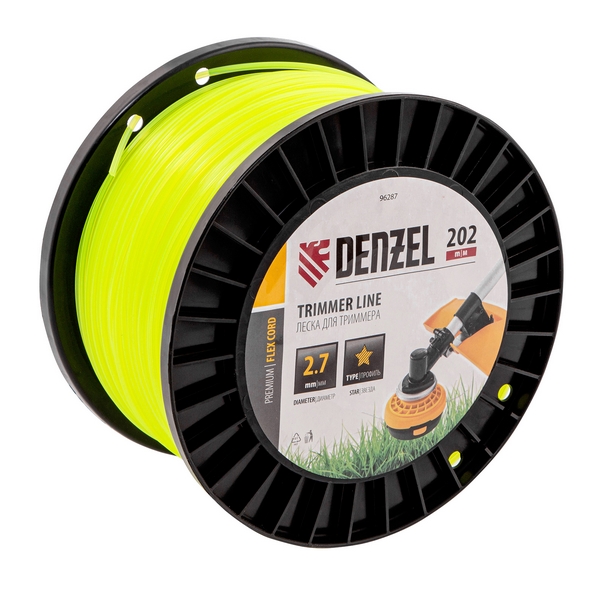 Леска для садовых триммеров Denzel FLEX CORD 96287 (2,7 мм, 202 м, звезда)