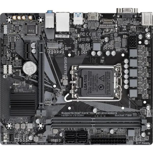 Материнская плата Gigabyte H610M H V3 DDR4 LGA 1700, Intel H610, mATX, Ret