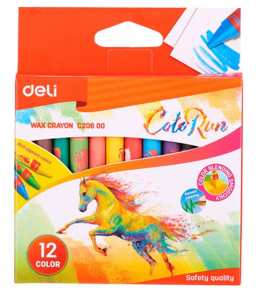 Мелки восковые Deli Colorun EC20800 12 шт.