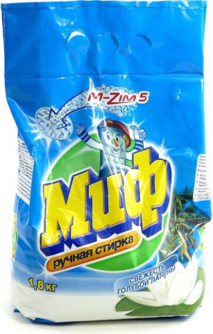 Стиральный порошок Миф 2в1 Свежесть голубой лагуны 1.8 кг